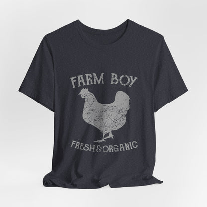 Farm Boy T-Shirt Fresh Organic Rooster Tee