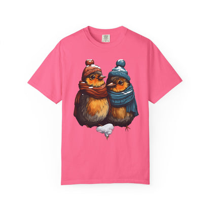 Christmas Birds Garment-Dyed Tee Cozy Robin