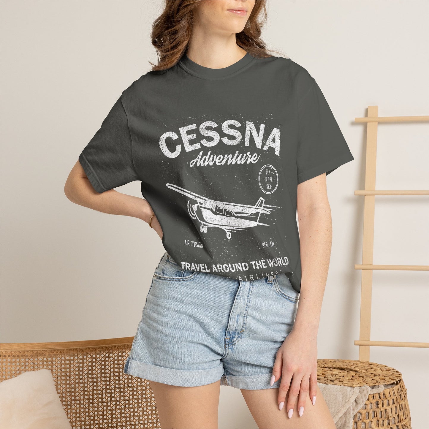 Distressed Aviation Tee for Pilots and Plane Lovers