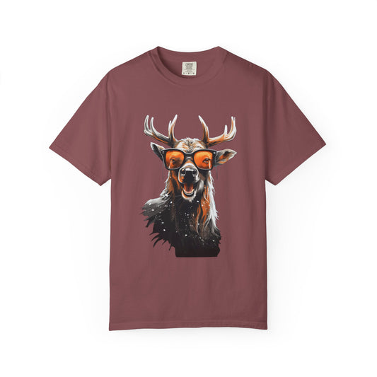 Cool Deer Sunglasses Christmas Heavyweight Tee