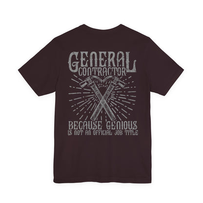 General Contractor Funny T-Shirt Genius Gift