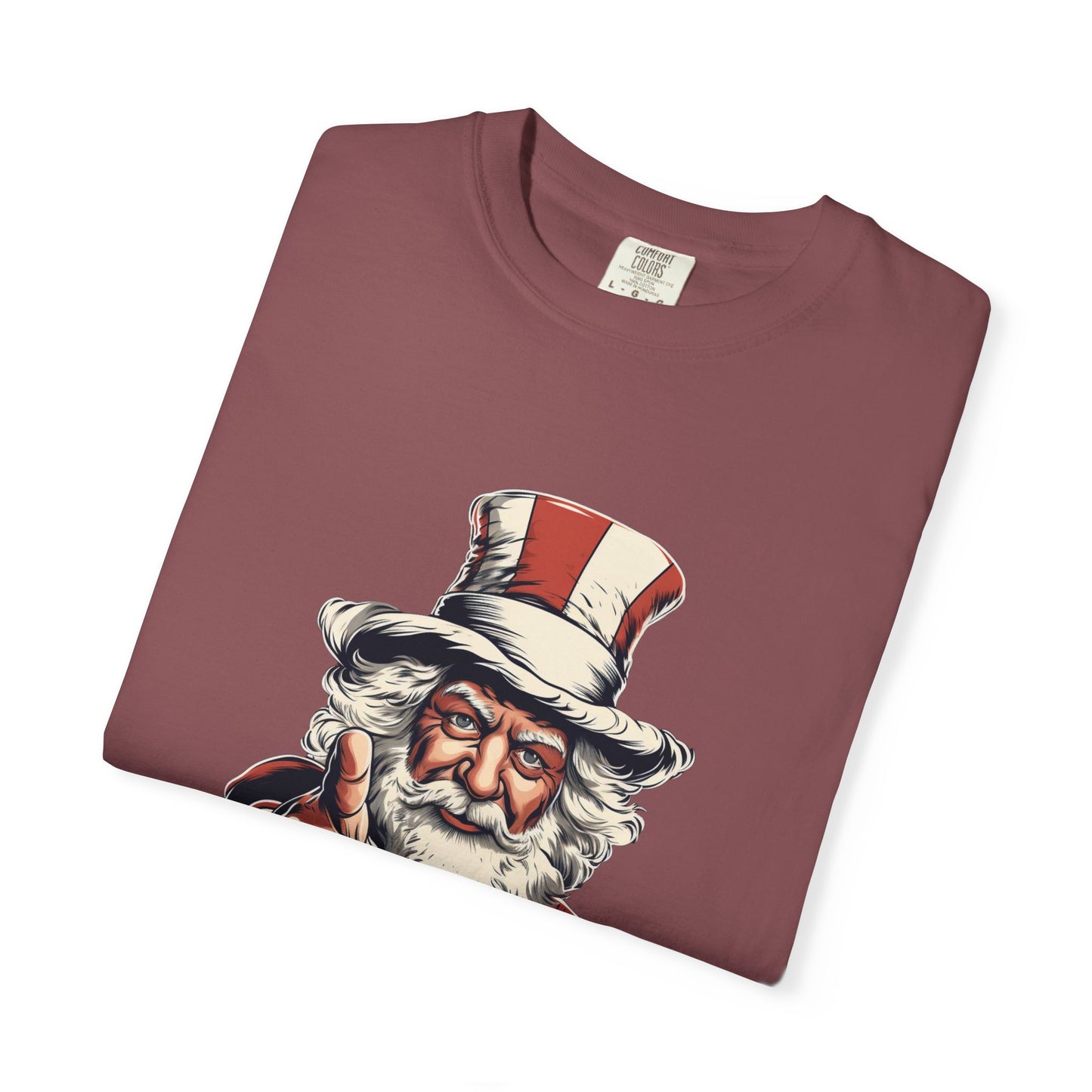 Patriotic Santa Garment-Dyed Tee Uncle Sam Christmas