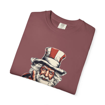 Patriotic Santa Garment-Dyed Tee Uncle Sam Christmas
