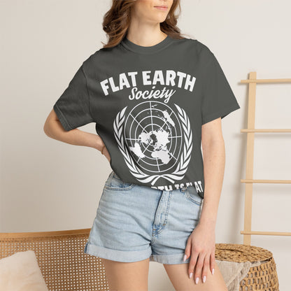 Flat Earth Society Tee - Garment-Dyed Globe Design