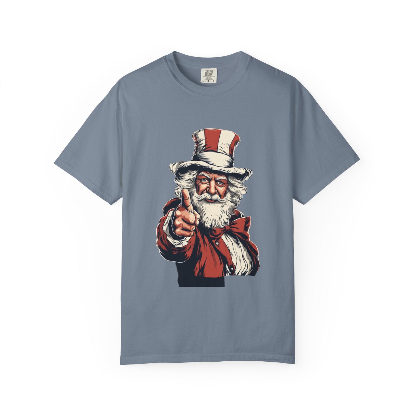Patriotic Santa Garment-Dyed Tee Uncle Sam Christmas
