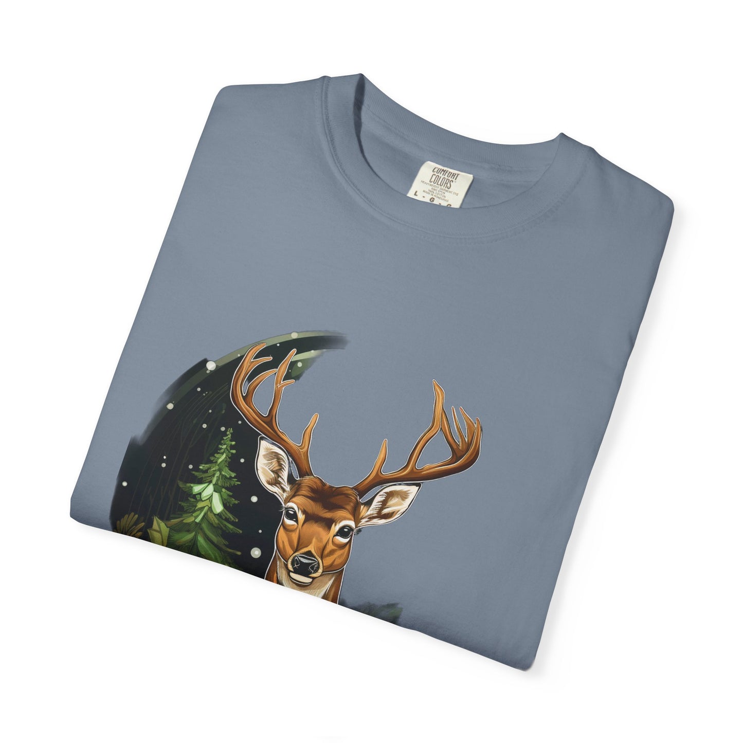 Christmas Deer Garment-Dyed Tee Snowy Buck