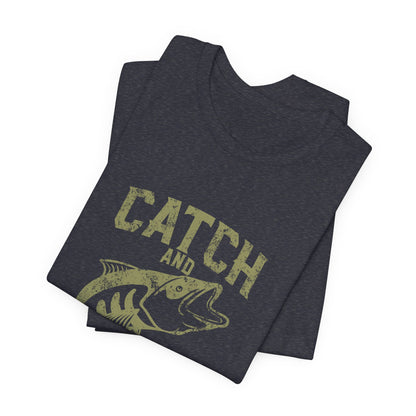 Catch and Release Fishing T-Shirt Retro Bass Tee