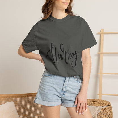 Hurray Calligraphy Script Garment-Dyed Tee