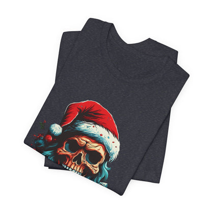 Skull Santa Christmas T-Shirt Dark Holiday Tee