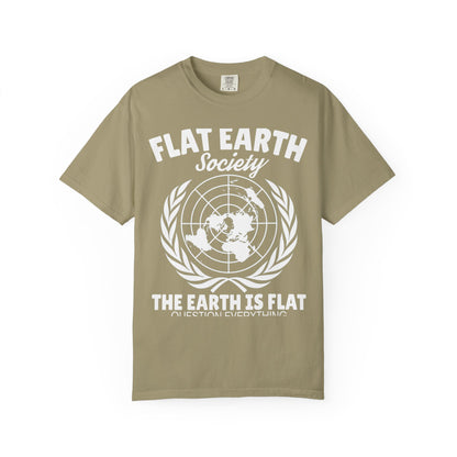 Flat Earth Society Tee - Garment-Dyed Globe Design