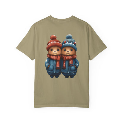 Cute Christmas Bears Couple Heavyweight Tee