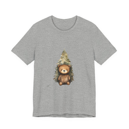 Christmas Bear T-Shirt Cute Watercolor Snow Tee