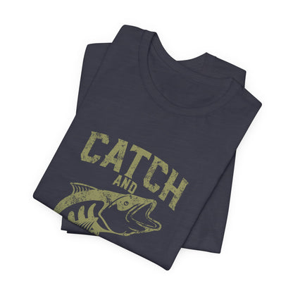 Catch and Release Fishing T-Shirt Retro Bass Tee