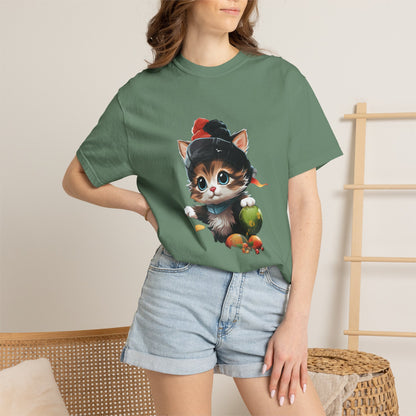 Christmas Kitten Garment-Dyed Tee Cute Cat Holiday