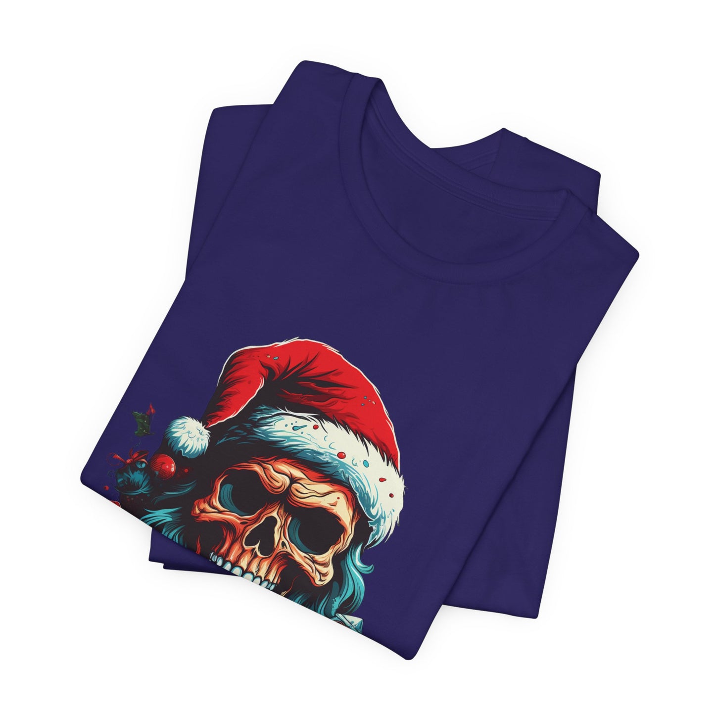 Skull Santa Christmas T-Shirt Dark Holiday Tee