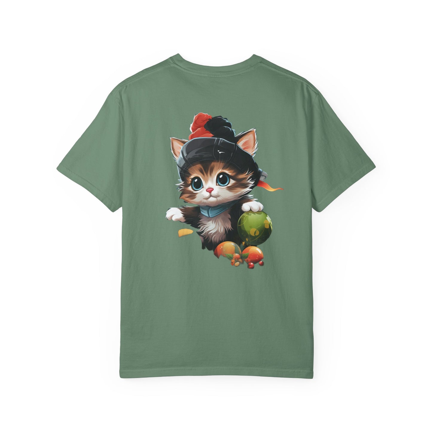 Christmas Kitten Garment-Dyed Tee Cute Cat Holiday