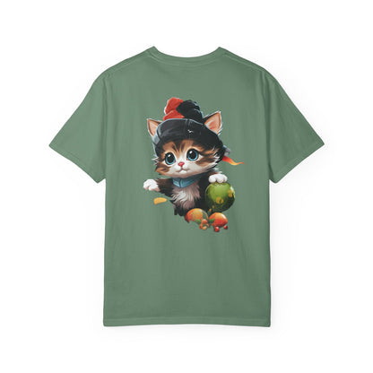 Christmas Kitten Garment-Dyed Tee Cute Cat Holiday