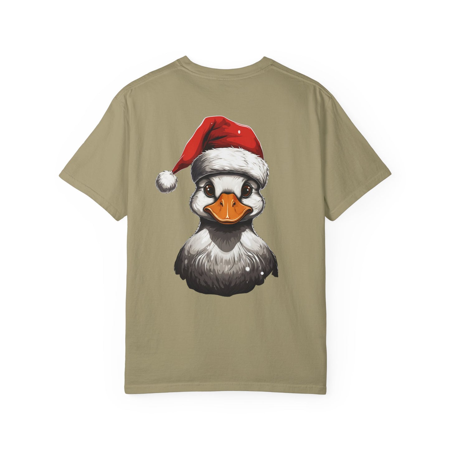 Christmas Duck Santa Hat Garment-Dyed Tee