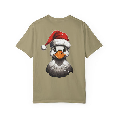 Christmas Duck Santa Hat Garment-Dyed Tee
