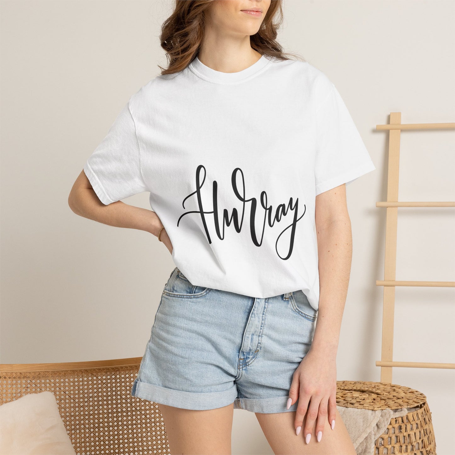 Hurray Calligraphy Script Garment-Dyed Tee