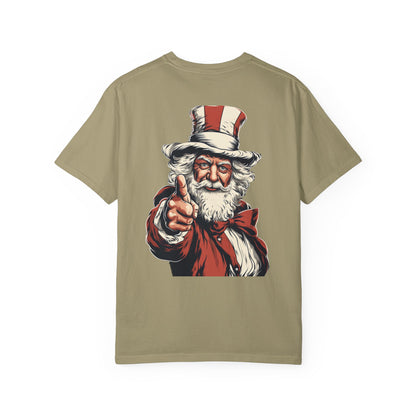 Patriotic Santa Garment-Dyed Tee Uncle Sam Christmas