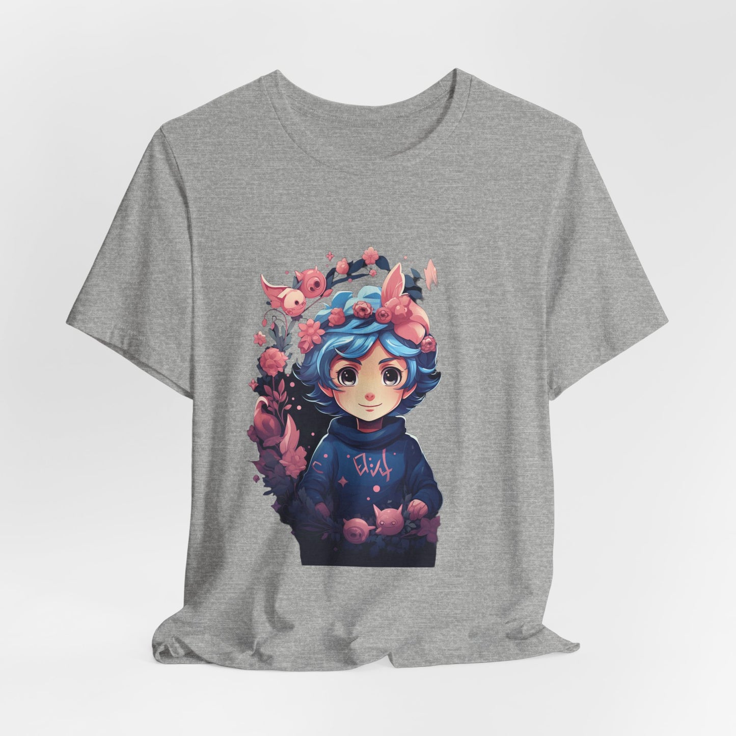 Kawaii Anime Girl Floral Fantasy T-Shirt