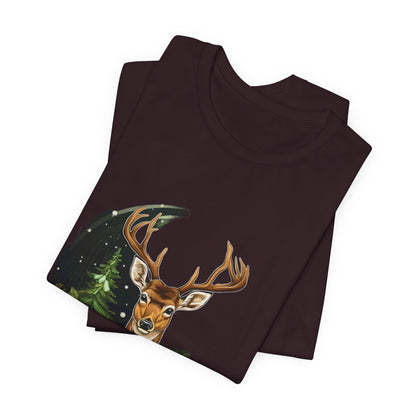 Christmas Deer T-Shirt Snowy Forest Buck Tee