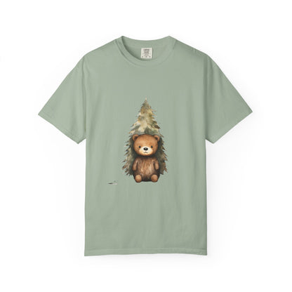 Christmas Bear Garment-Dyed Tee Watercolor Snow