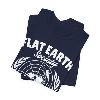 Flat Earth Society Tee - World Map Globe Design