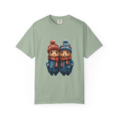 Cute Christmas Bears Couple Heavyweight Tee