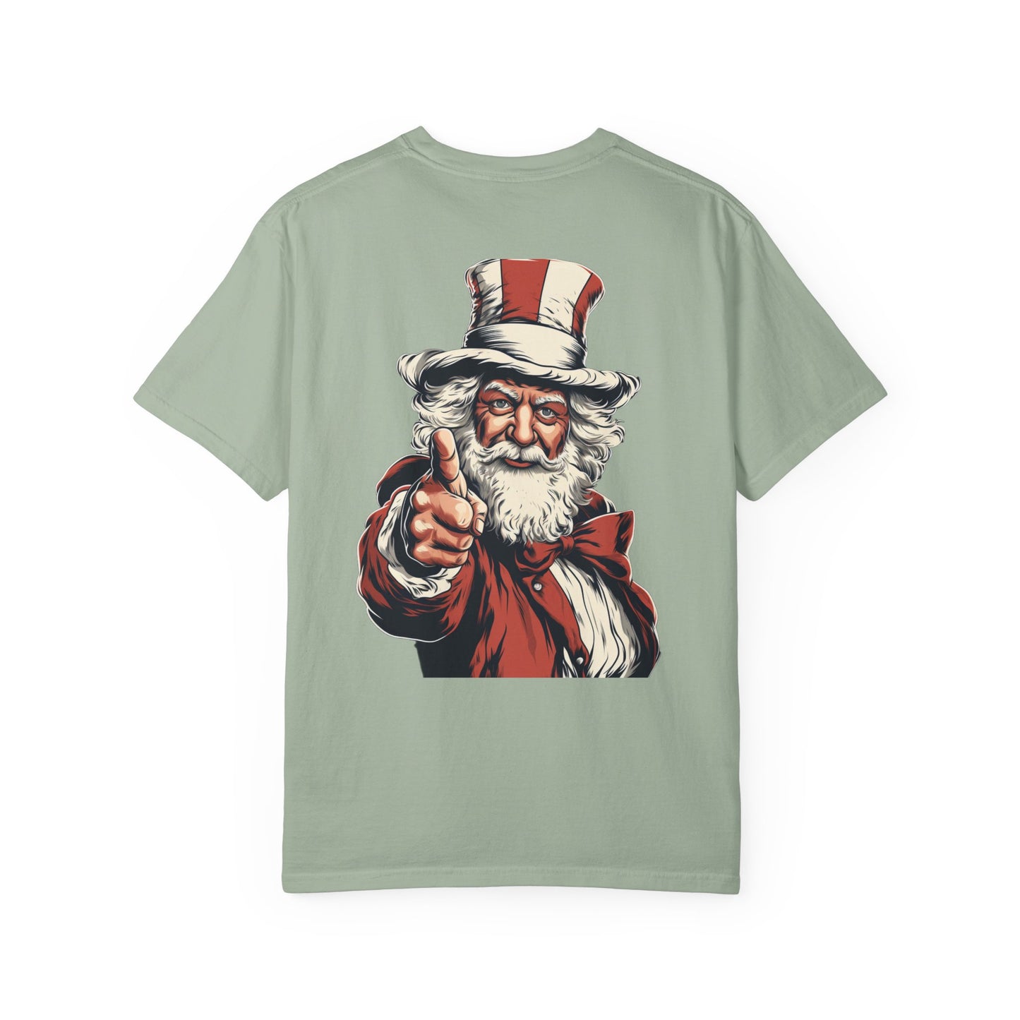 Patriotic Santa Garment-Dyed Tee Uncle Sam Christmas