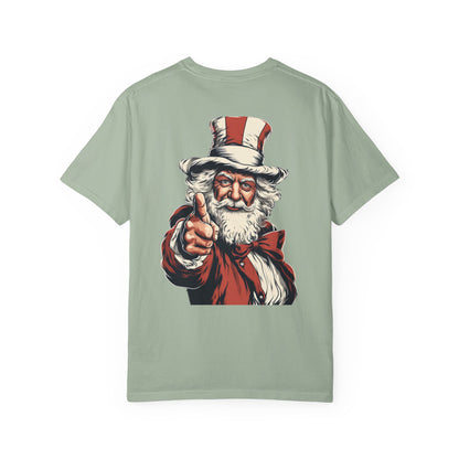 Patriotic Santa Garment-Dyed Tee Uncle Sam Christmas