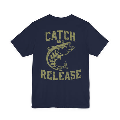 Catch and Release Fishing T-Shirt Retro Bass Tee