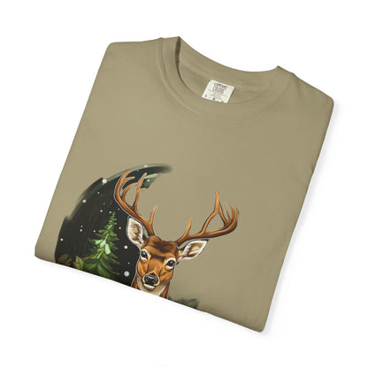 Christmas Deer Garment-Dyed Tee Snowy Buck