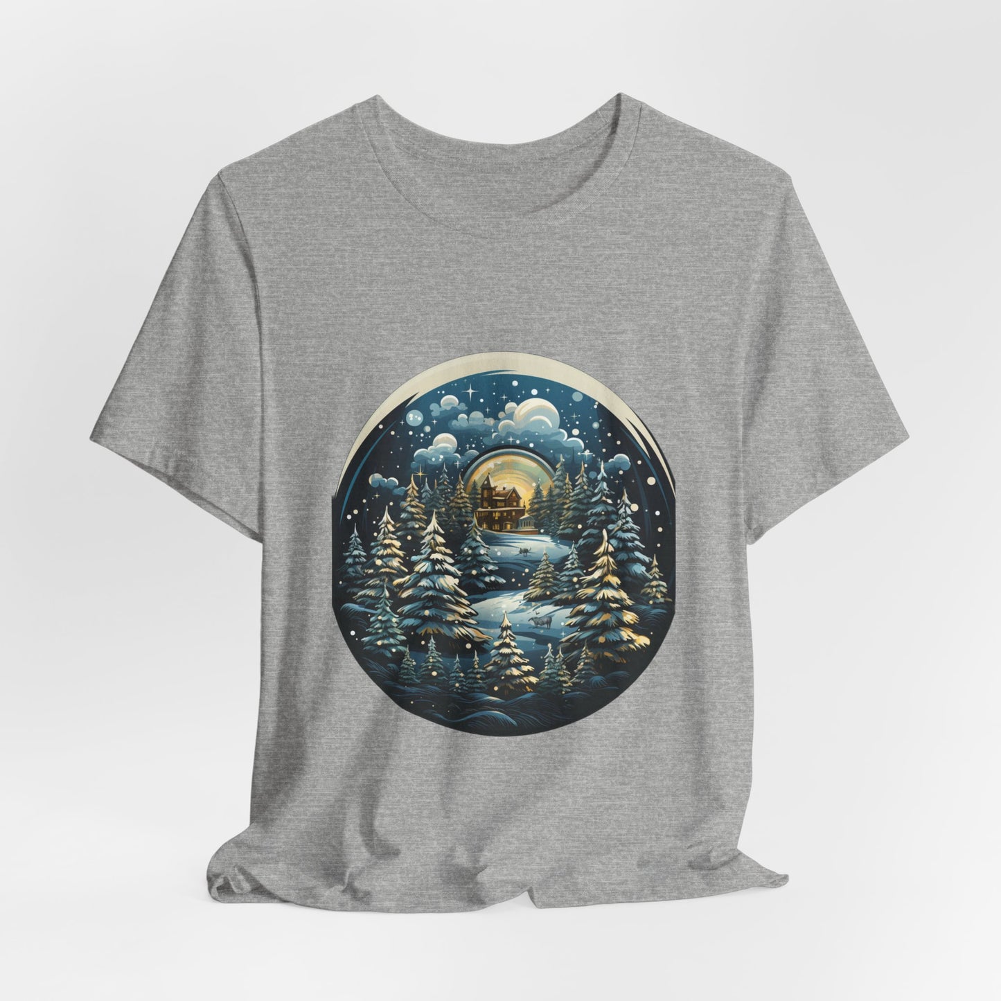 Winter Snow Globe Christmas T-Shirt Scenic Tee