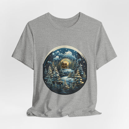 Winter Snow Globe Christmas T-Shirt Scenic Tee