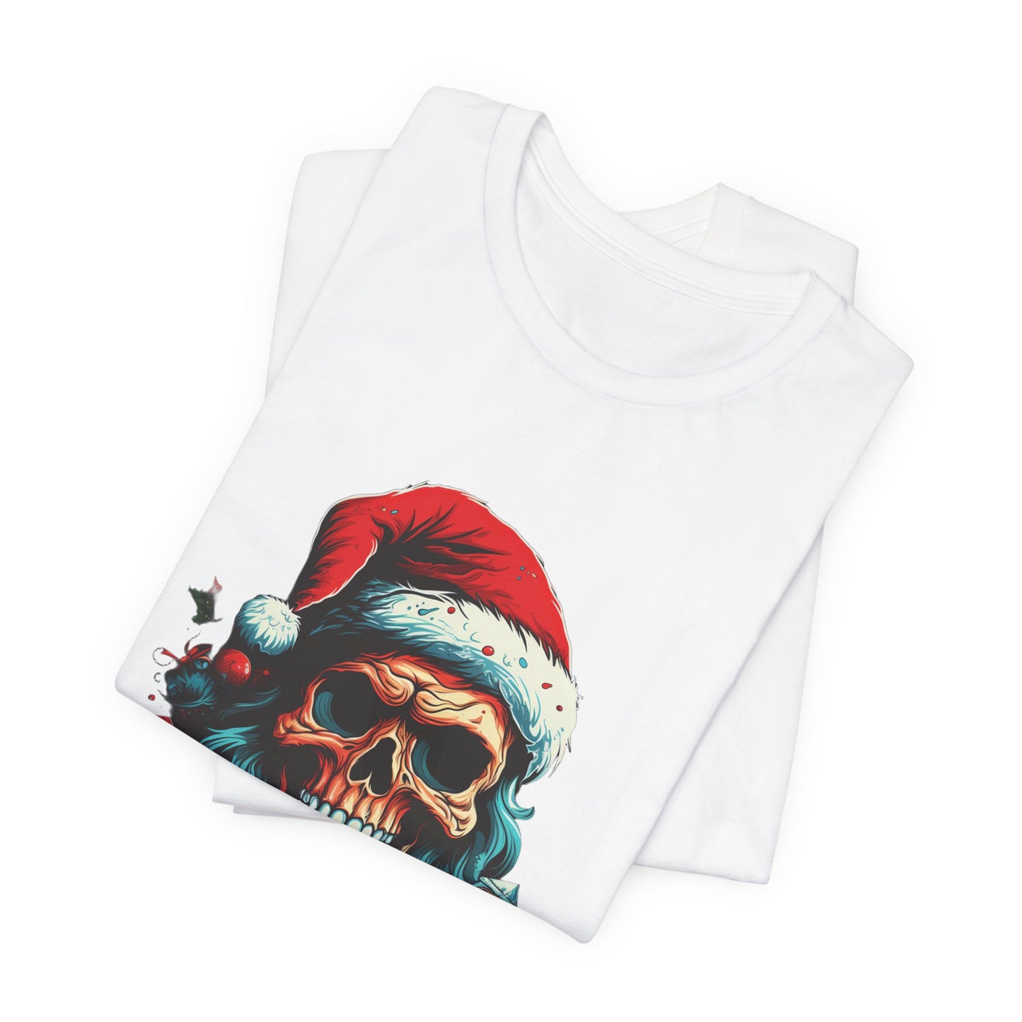 Skull Santa Christmas T-Shirt Dark Holiday Tee