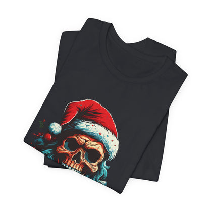 Skull Santa Christmas T-Shirt Dark Holiday Tee