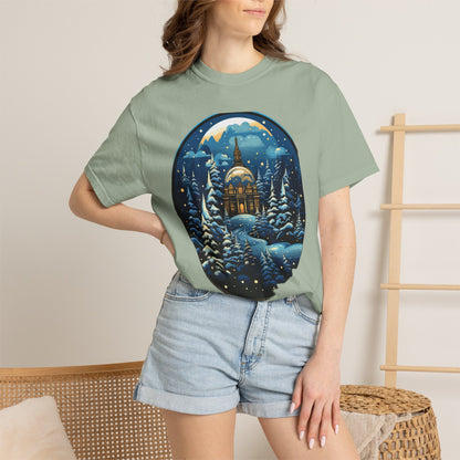 Snow Globe Christmas Heavyweight Tee Winter Village