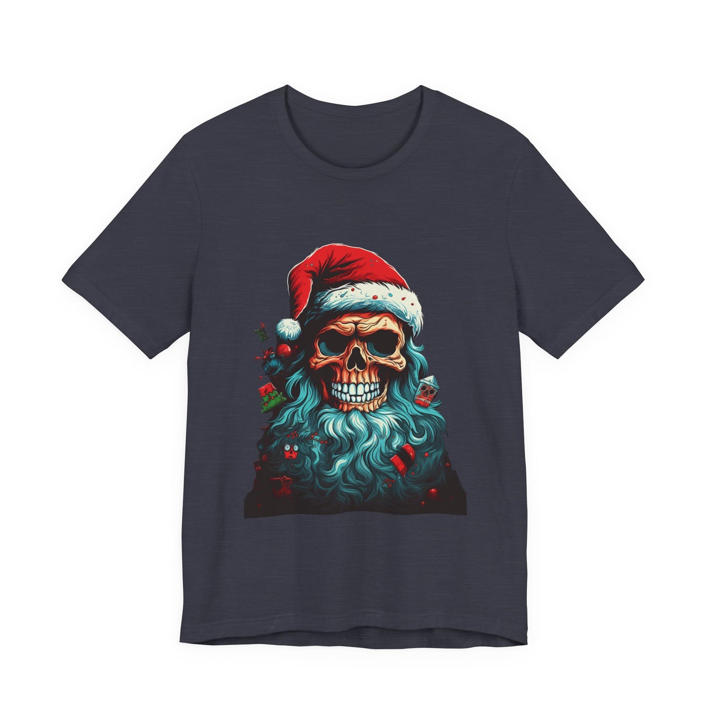 Skull Santa Christmas T-Shirt Dark Holiday Tee