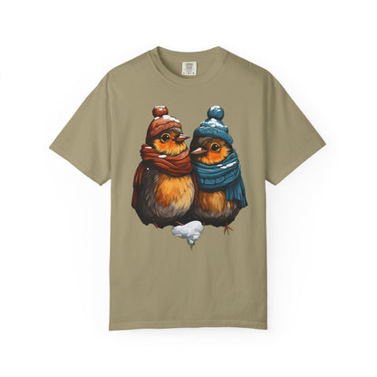 Christmas Birds Garment-Dyed Tee Cozy Robin