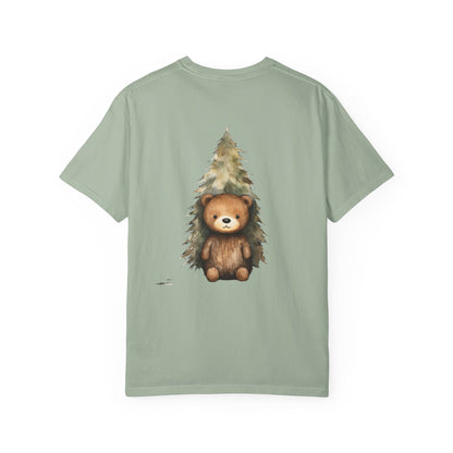 Christmas Bear Garment-Dyed Tee Watercolor Snow