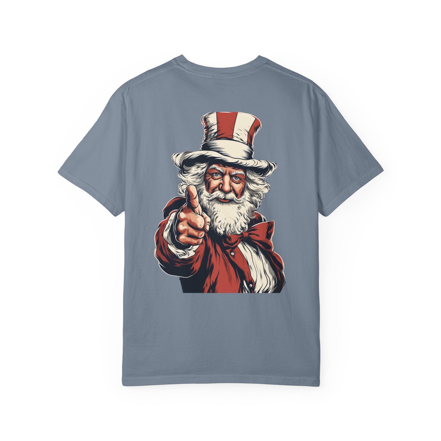 Patriotic Santa Garment-Dyed Tee Uncle Sam Christmas