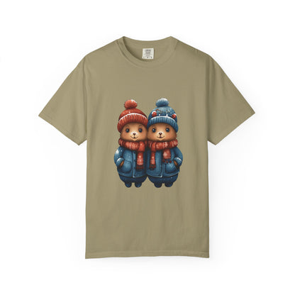 Cute Christmas Bears Couple Heavyweight Tee