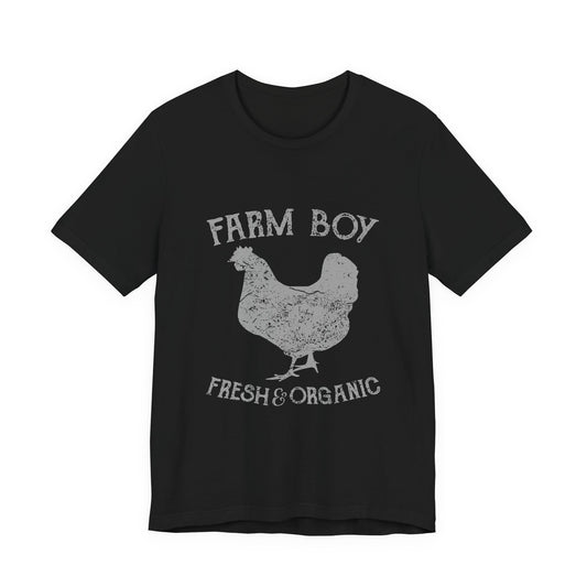 Farm Boy T-Shirt Fresh Organic Rooster Tee