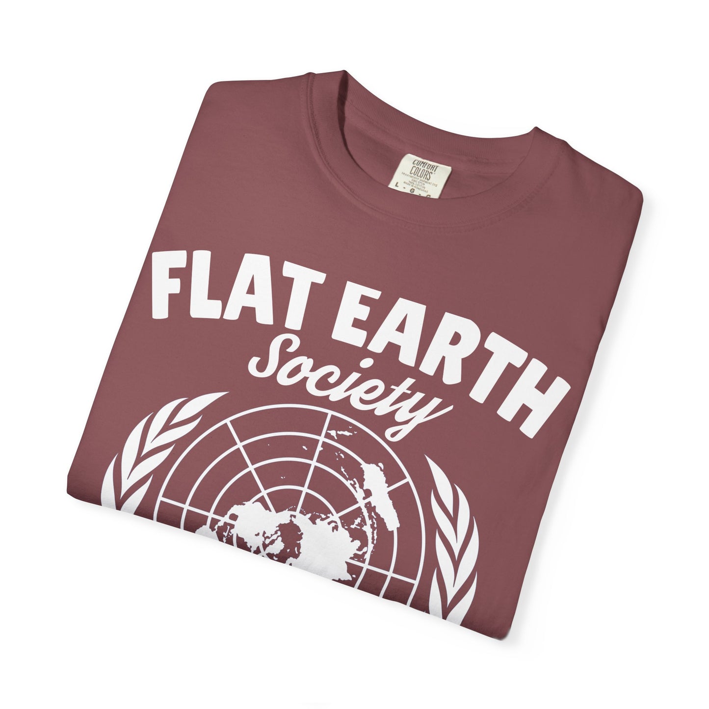 Flat Earth Society Tee - Garment-Dyed Globe Design