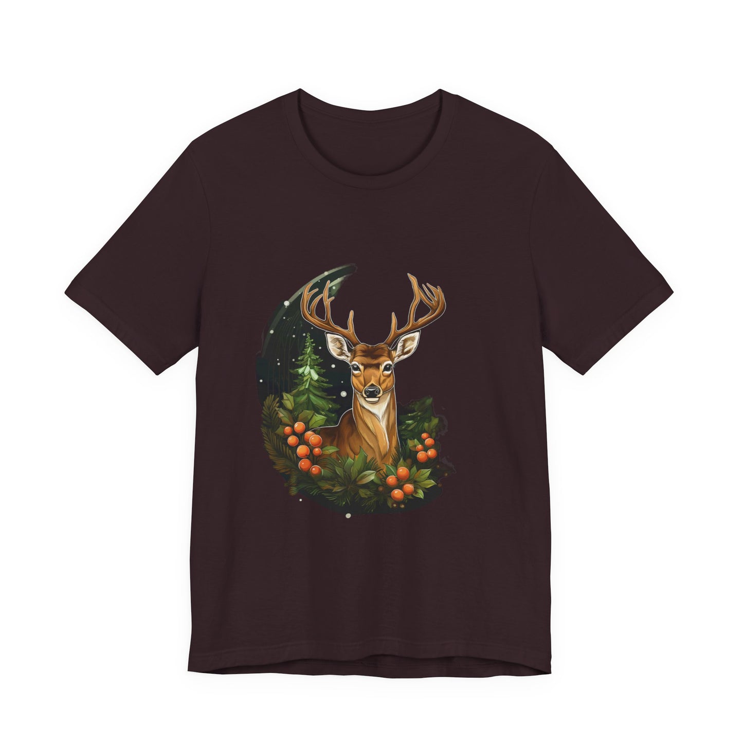 Christmas Deer T-Shirt Snowy Forest Buck Tee