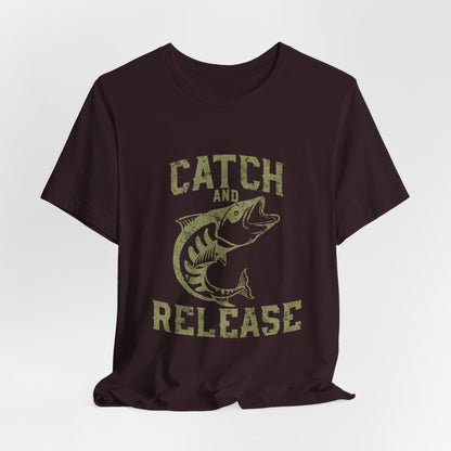 Catch and Release Fishing T-Shirt Retro Bass Tee