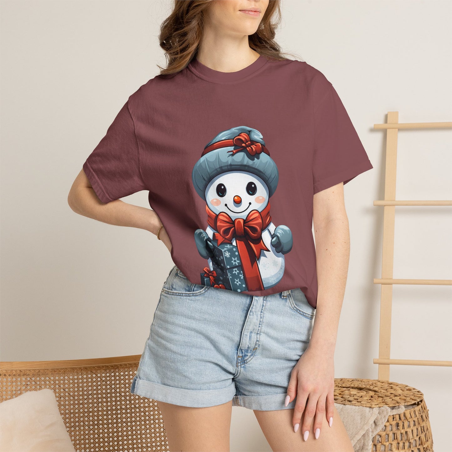 Cute Snowman Christmas Garment-Dyed Tee