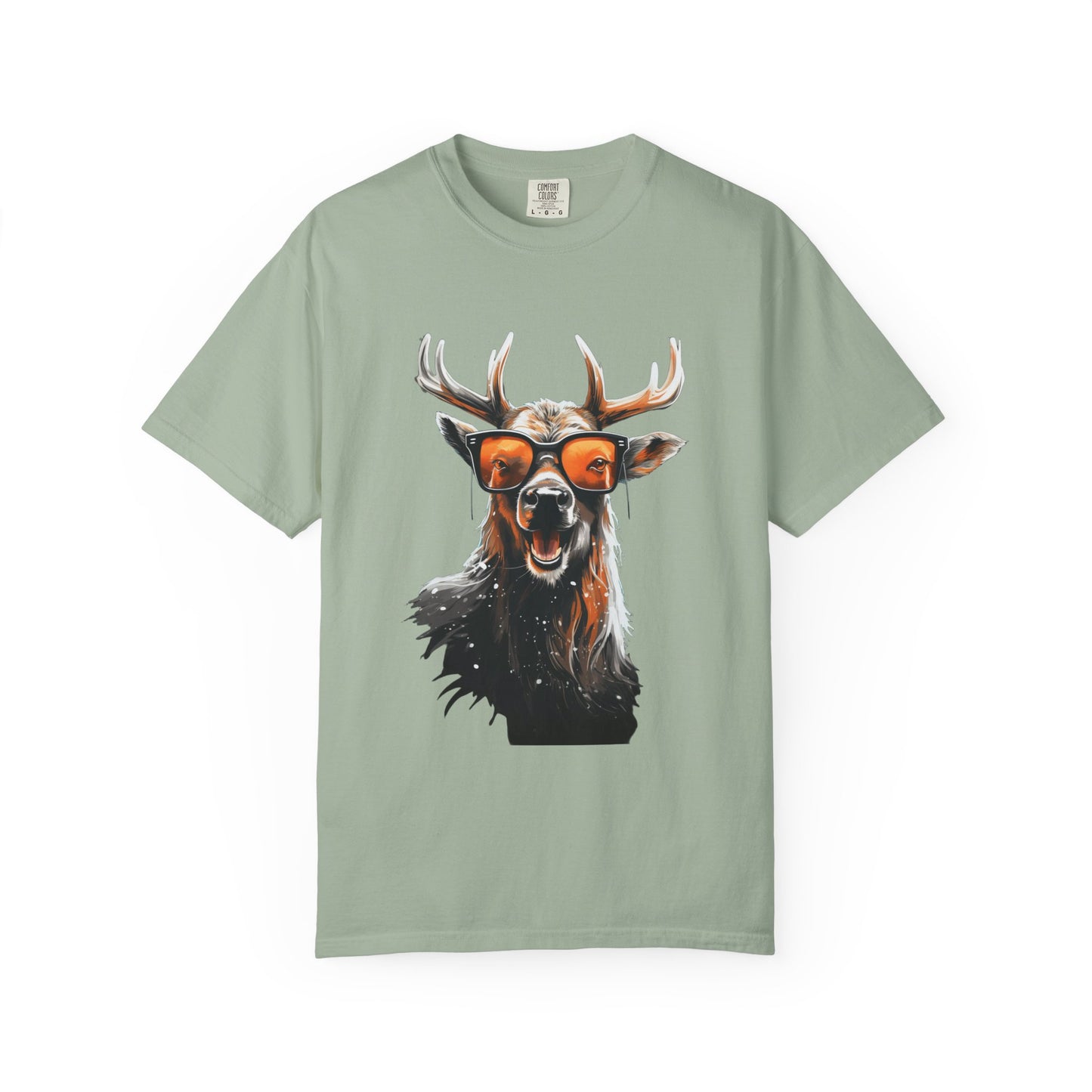 Cool Deer Sunglasses Christmas Heavyweight Tee